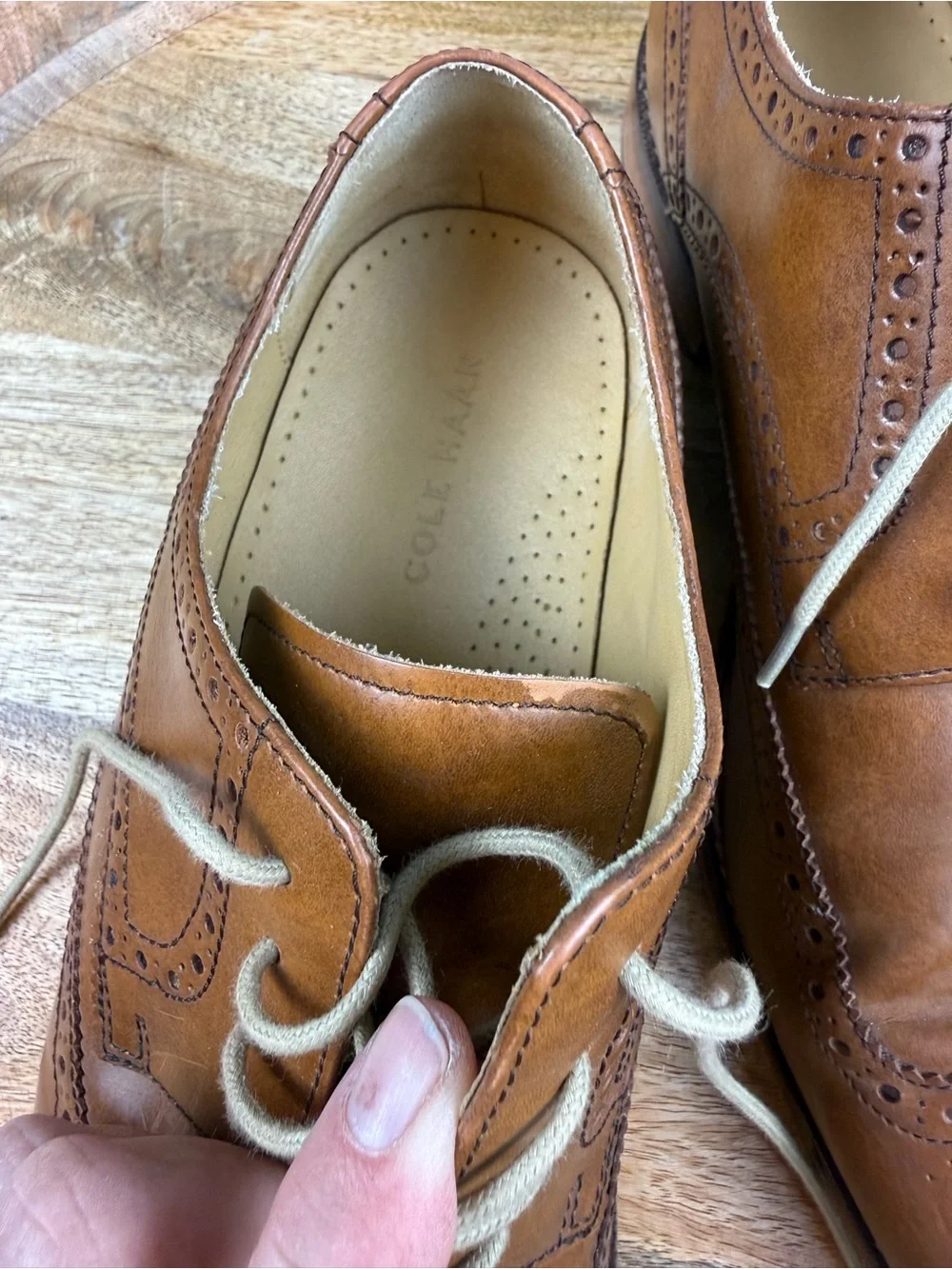 Cole Haan Brown Leather Wingtip Oxfords Men’s 10.5 Wide Dress Shoes